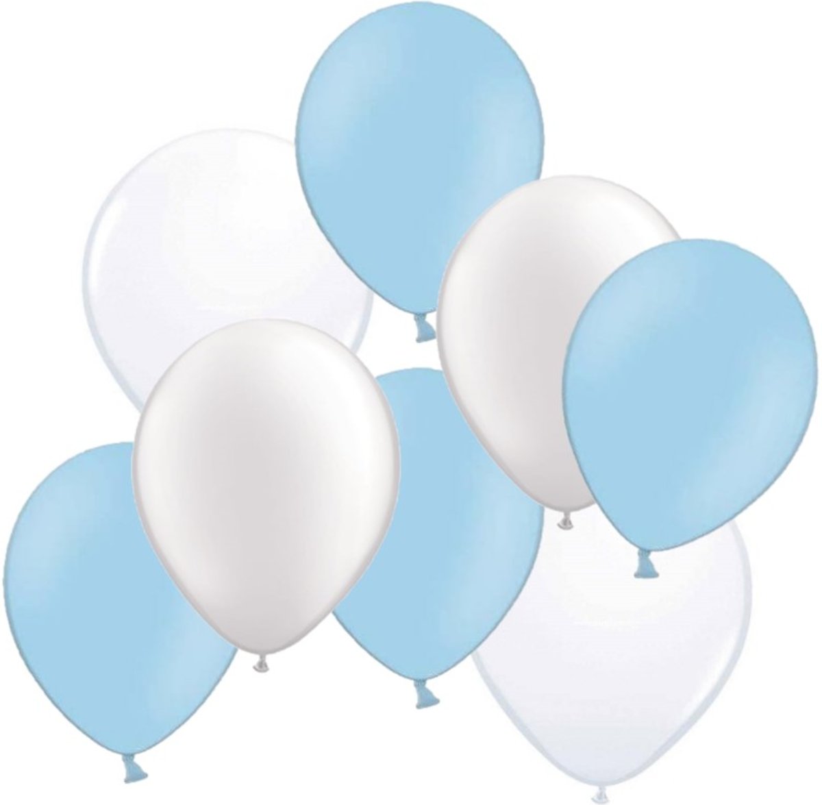 100 ballonnen blauw en wit