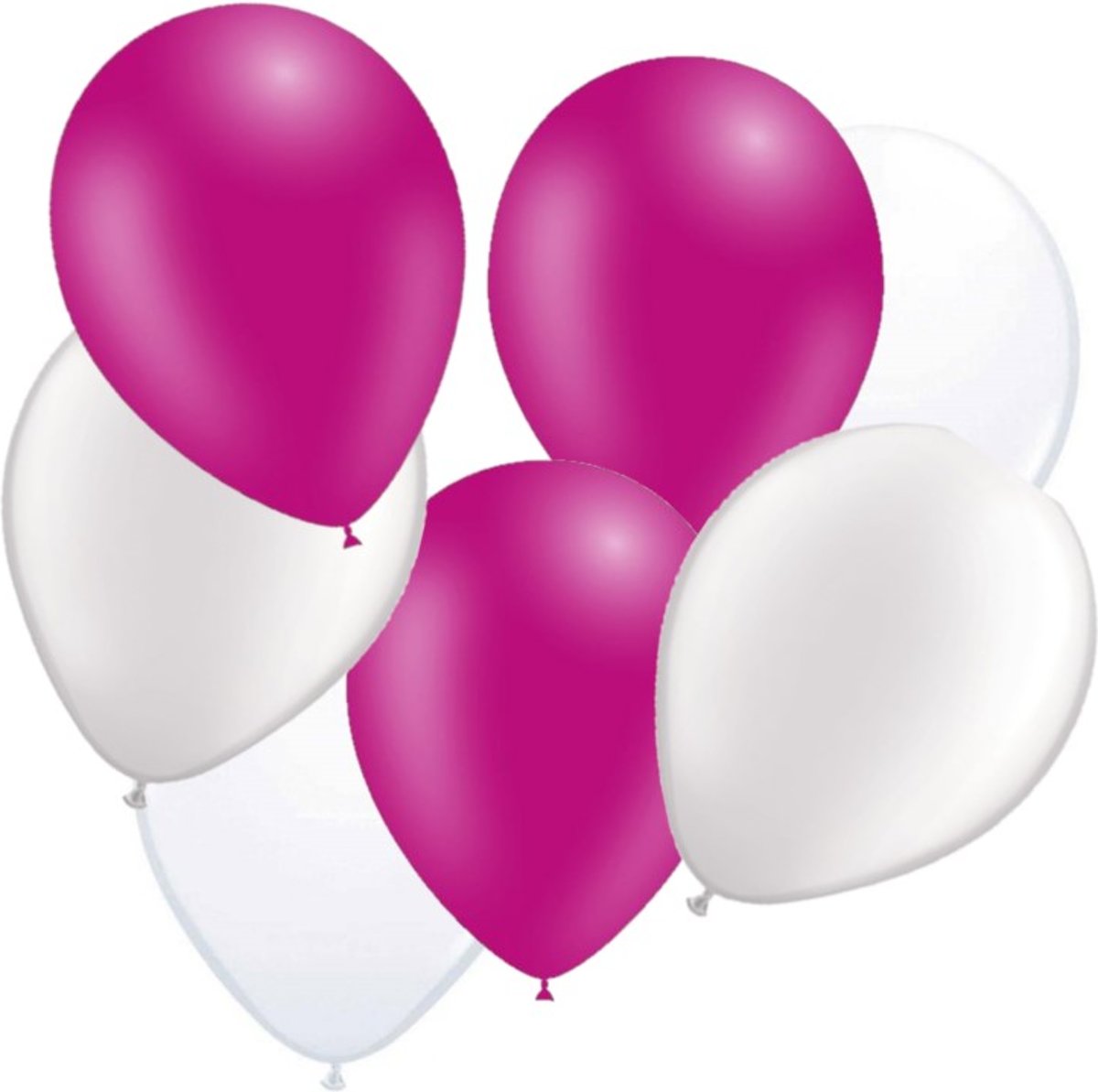 100 ballonnen fuchsia en wit