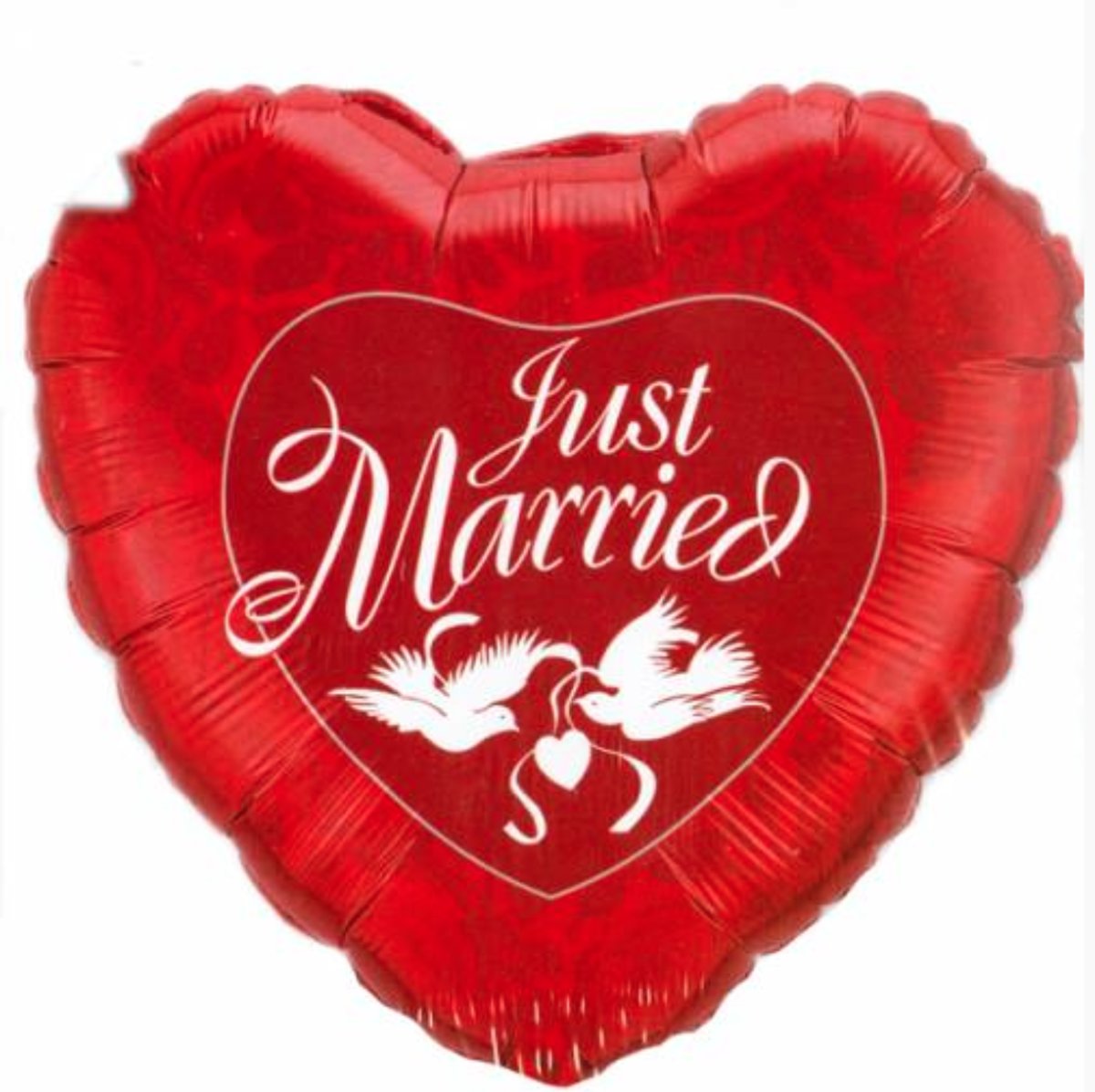 Folie ballon just married rood hart 91 cm