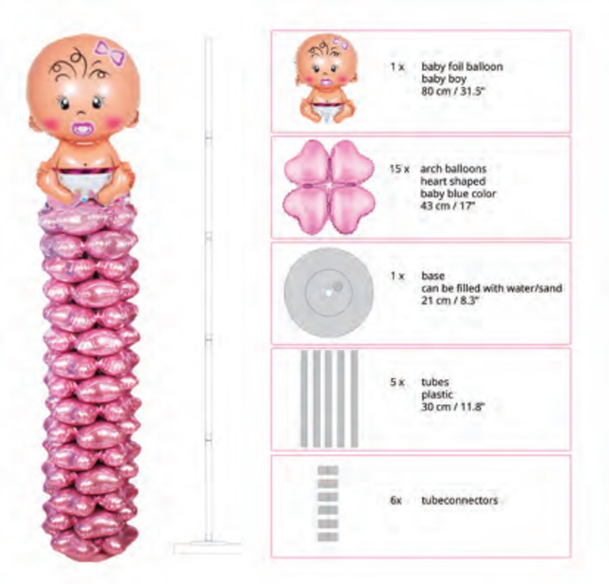 Baby Ballon Standaard roze