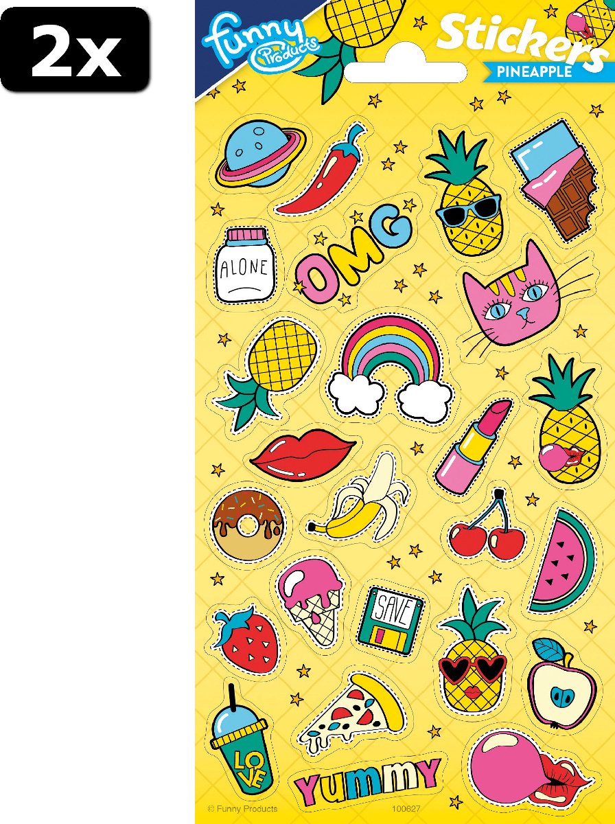 2x Totum Twinkle Stickers Glitter Sheet Pineapple