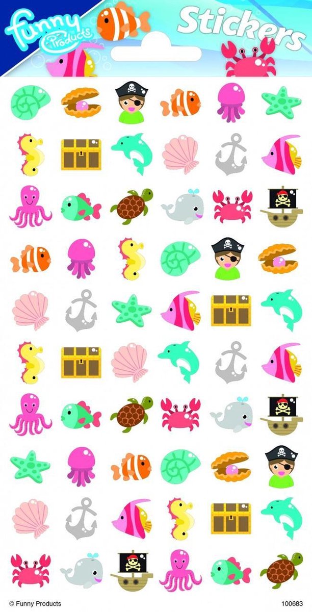 Funny Products Stickers Ocean Junior 20 X 10 Cm Papier 50 Stuks