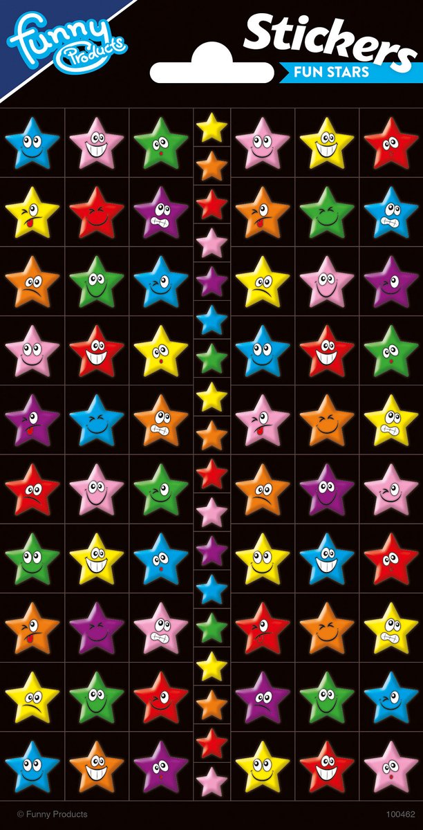 Totum Twinkle Stickers Glitter Sheet Funny Stars