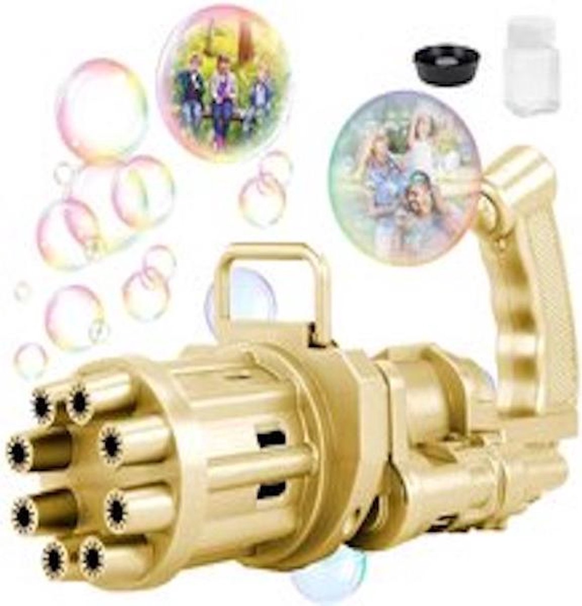 Gatling Electric Bubble Gun Goud -  machine -   pistool -   -  machine voor kinderen - bellenblazer - elektrische bellenblaas - GOUD