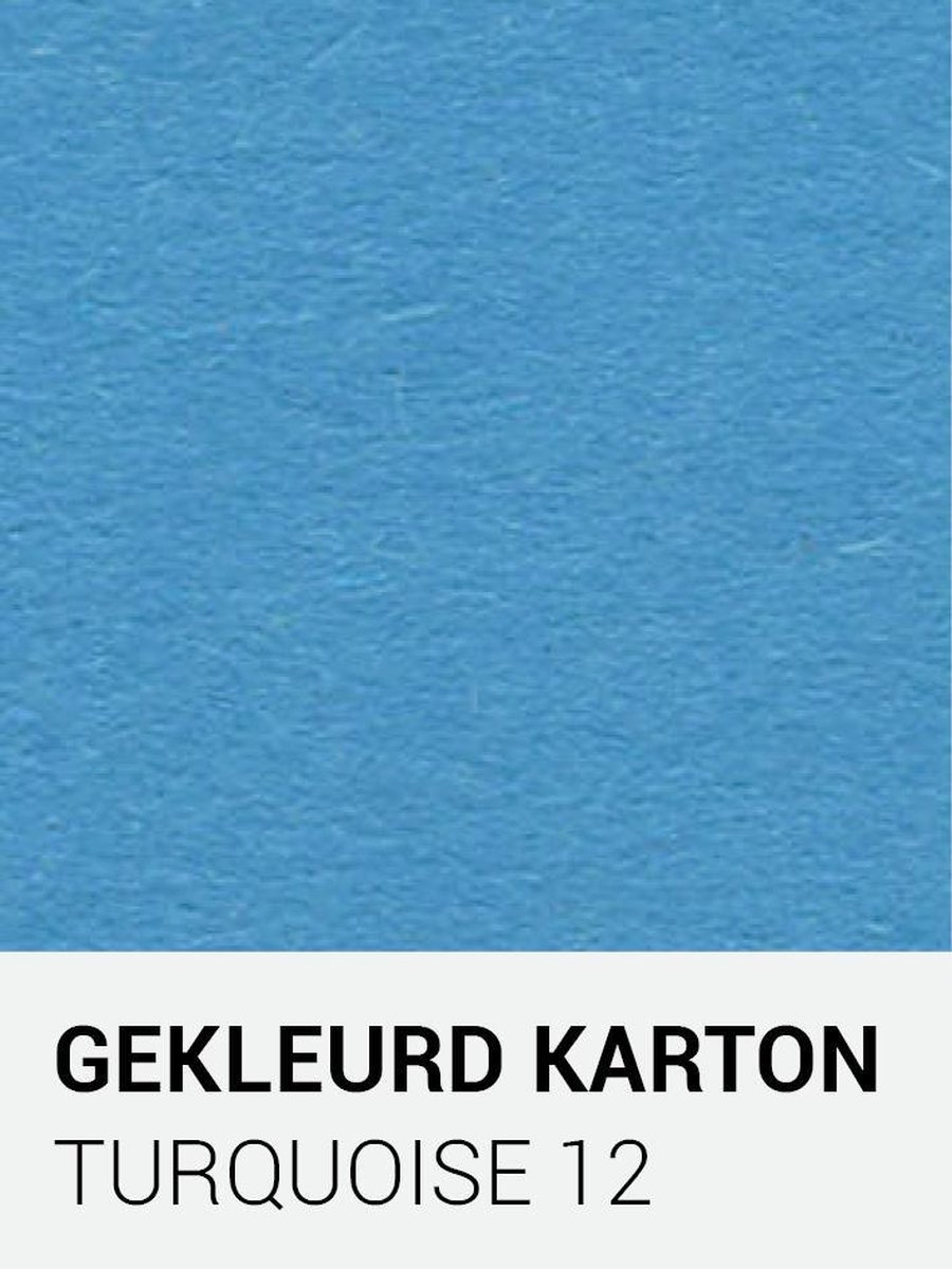 Gekleurd karton turquoise 12 A4 270 gr.