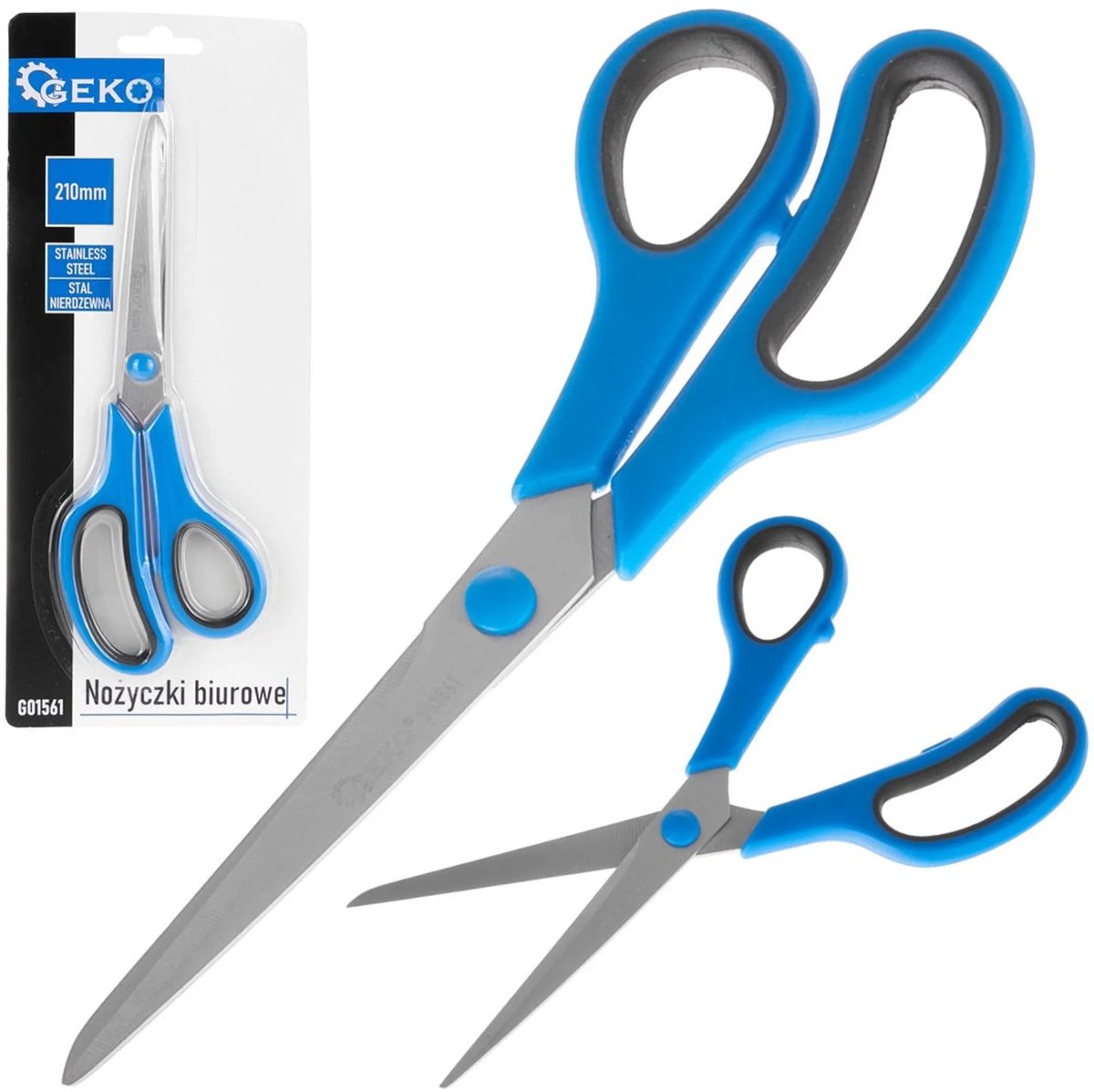 GEKO Ergonomische schaar - roestvrij staal - 210 mm - comfortabele grip