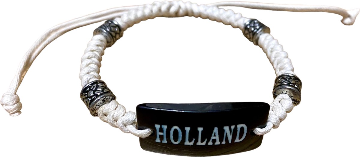 Armband verstelbaar Wit met de tekst 