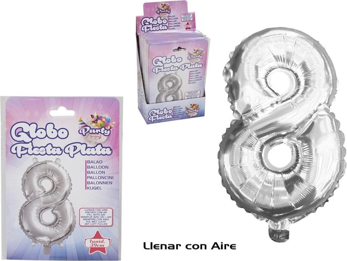 Feestballon Zilver 39 Cm Nº 8