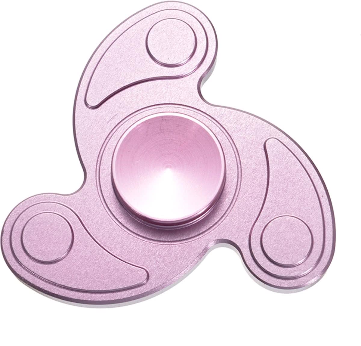 Fidget Spinner RVS PRO V2 – Fidget Spinner Tri poot - Hand Spinner Draaier - Stress verminderende Speel Spinner - Stress Spinner  – Kleur Roze