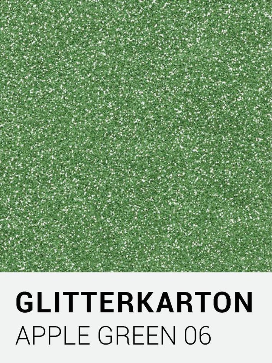 Glitterkarton 06 apple green A4 230 gr.