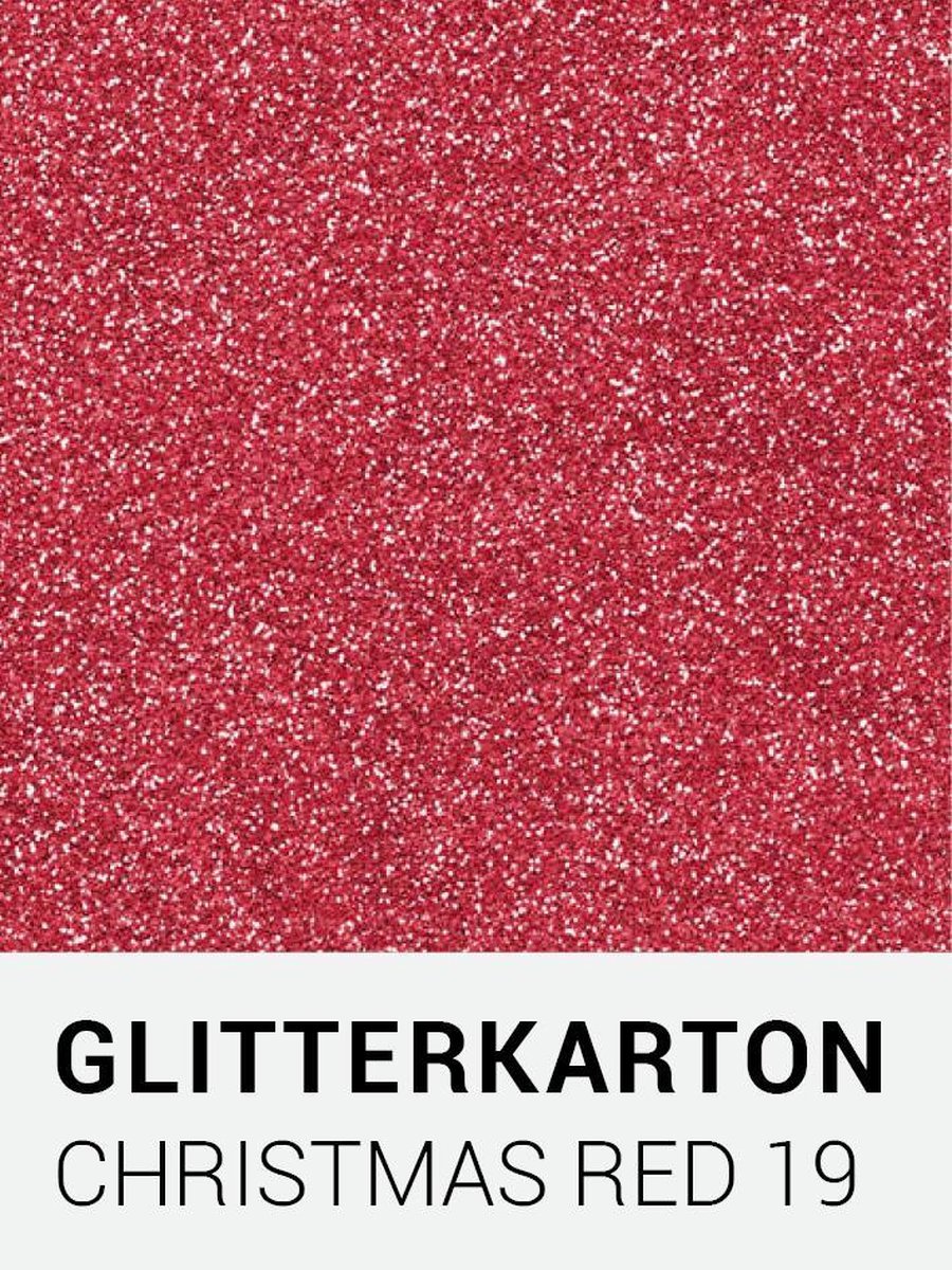 Glitterkarton 19 christmas red A4 230 gr.