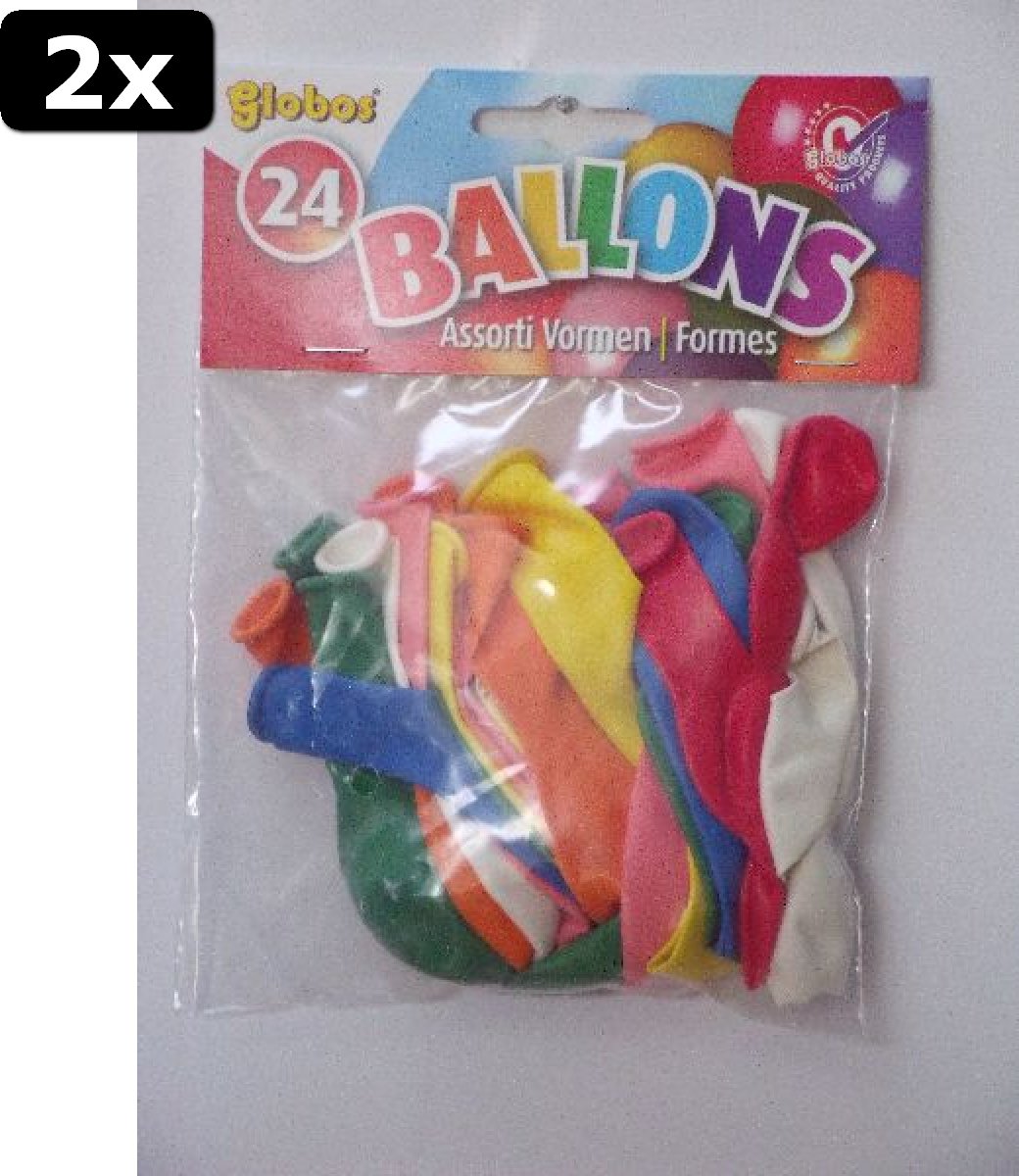 2x Doos 20 zakjes partyballons a 24 stuks