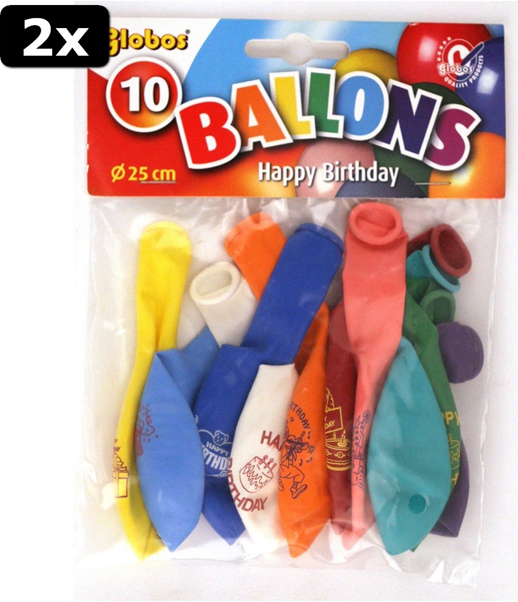 2x Globos Happy Birthday Ballonnen 10 Stuks