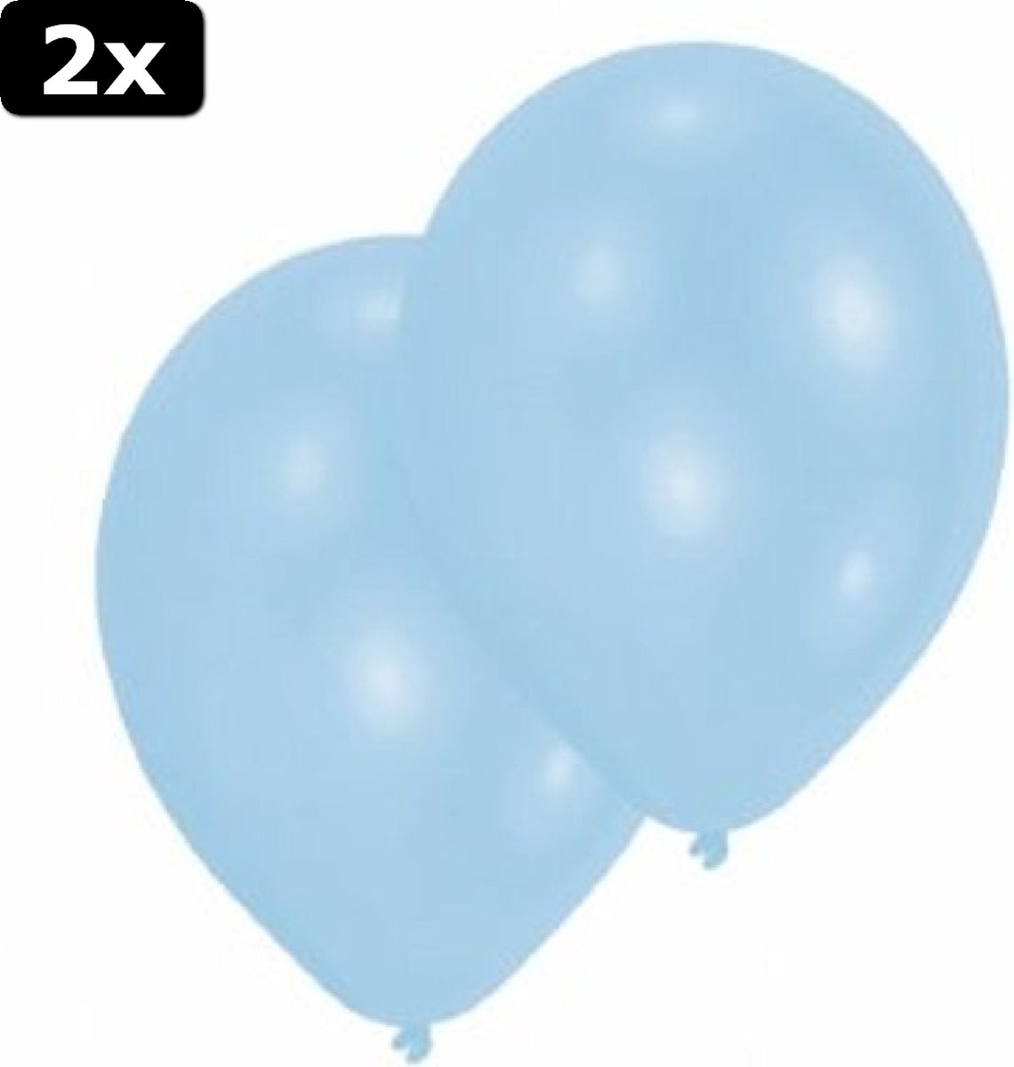 2x Zak met 100 ballons no. 12 lichtblauw