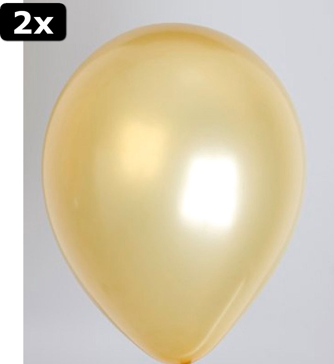 2x Zak met 100 ballons no. 12 metallic goud