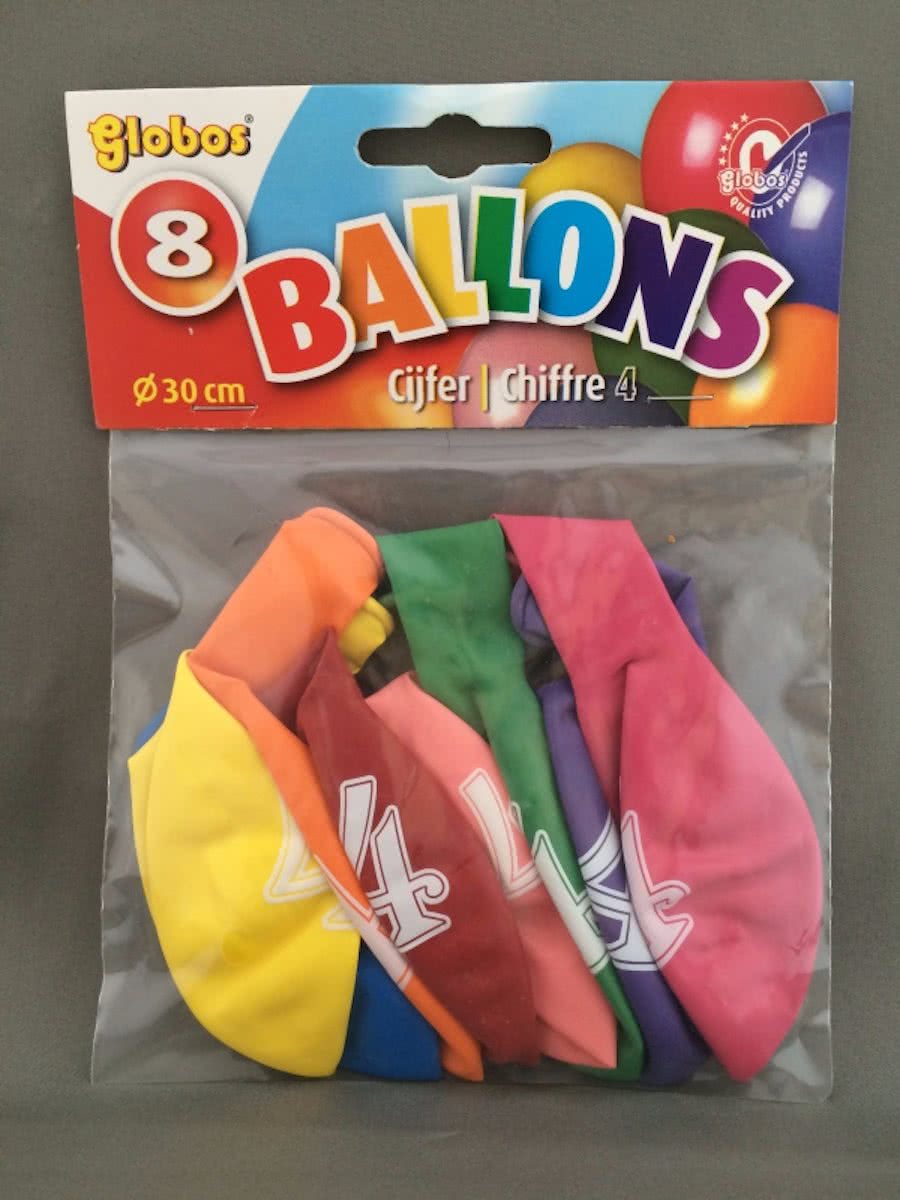 4 jaar ballonnen 8 stuks