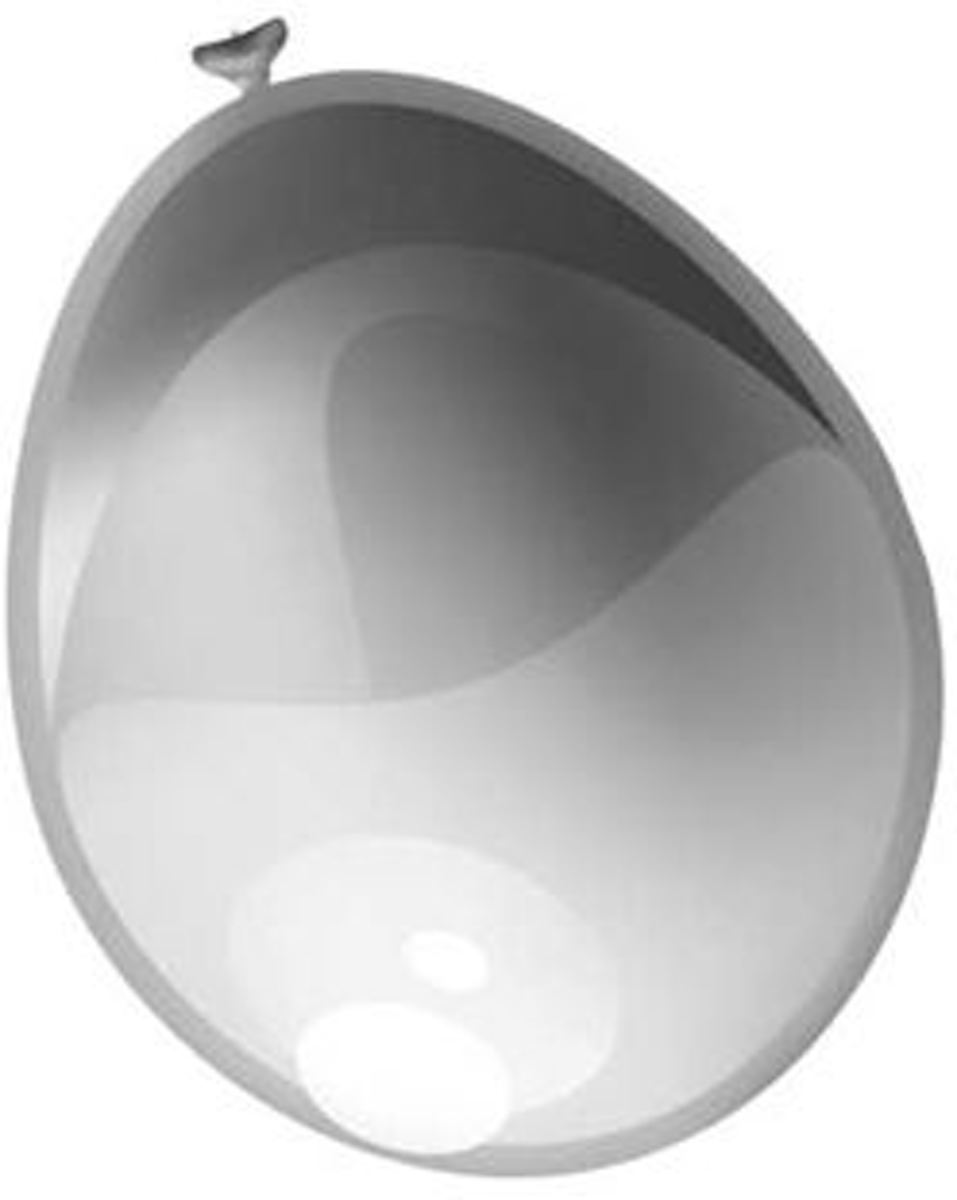 Ballonnen metallic zilver (30cm, 50st)