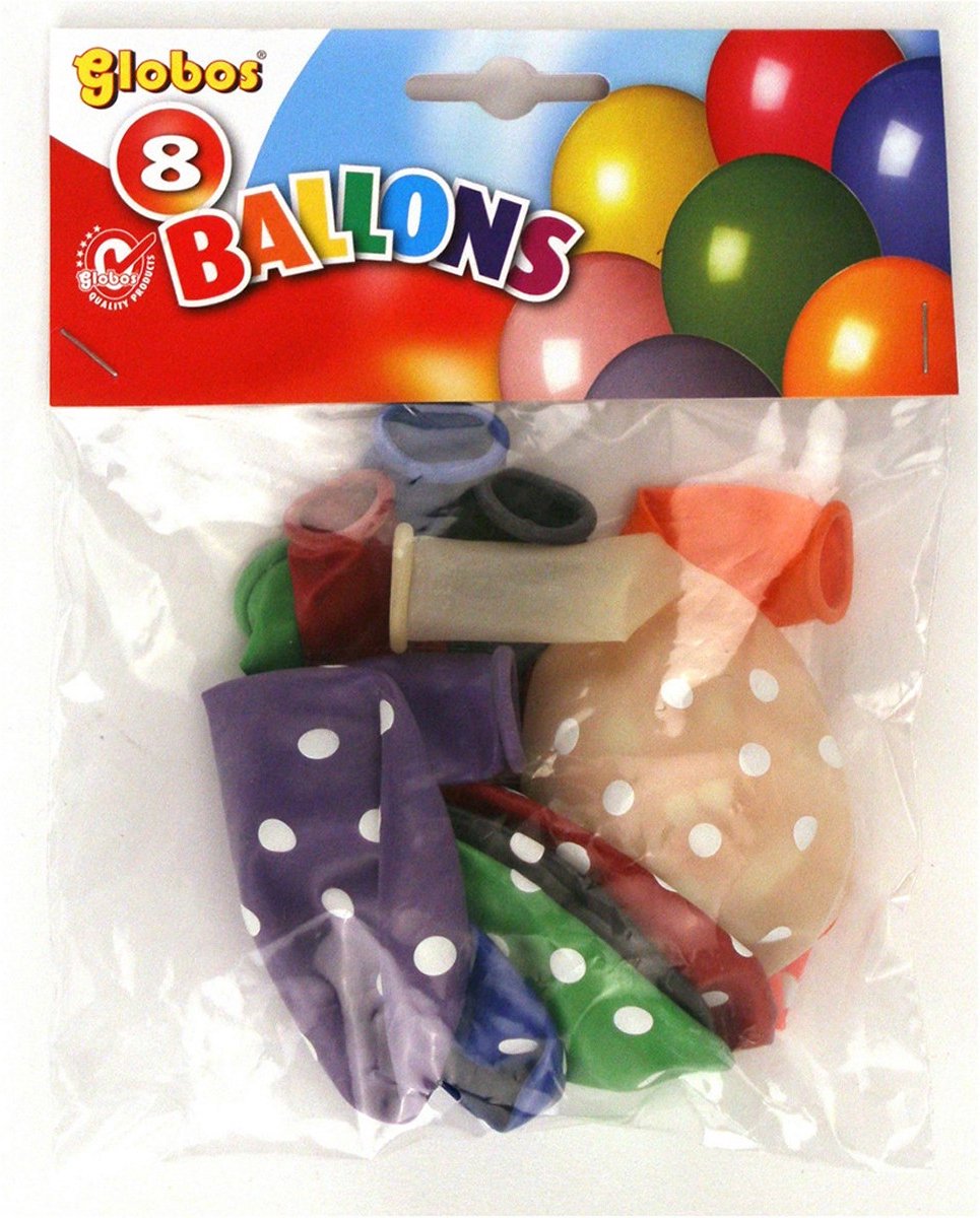 Globos Ballon met Stippen 8 Stuks