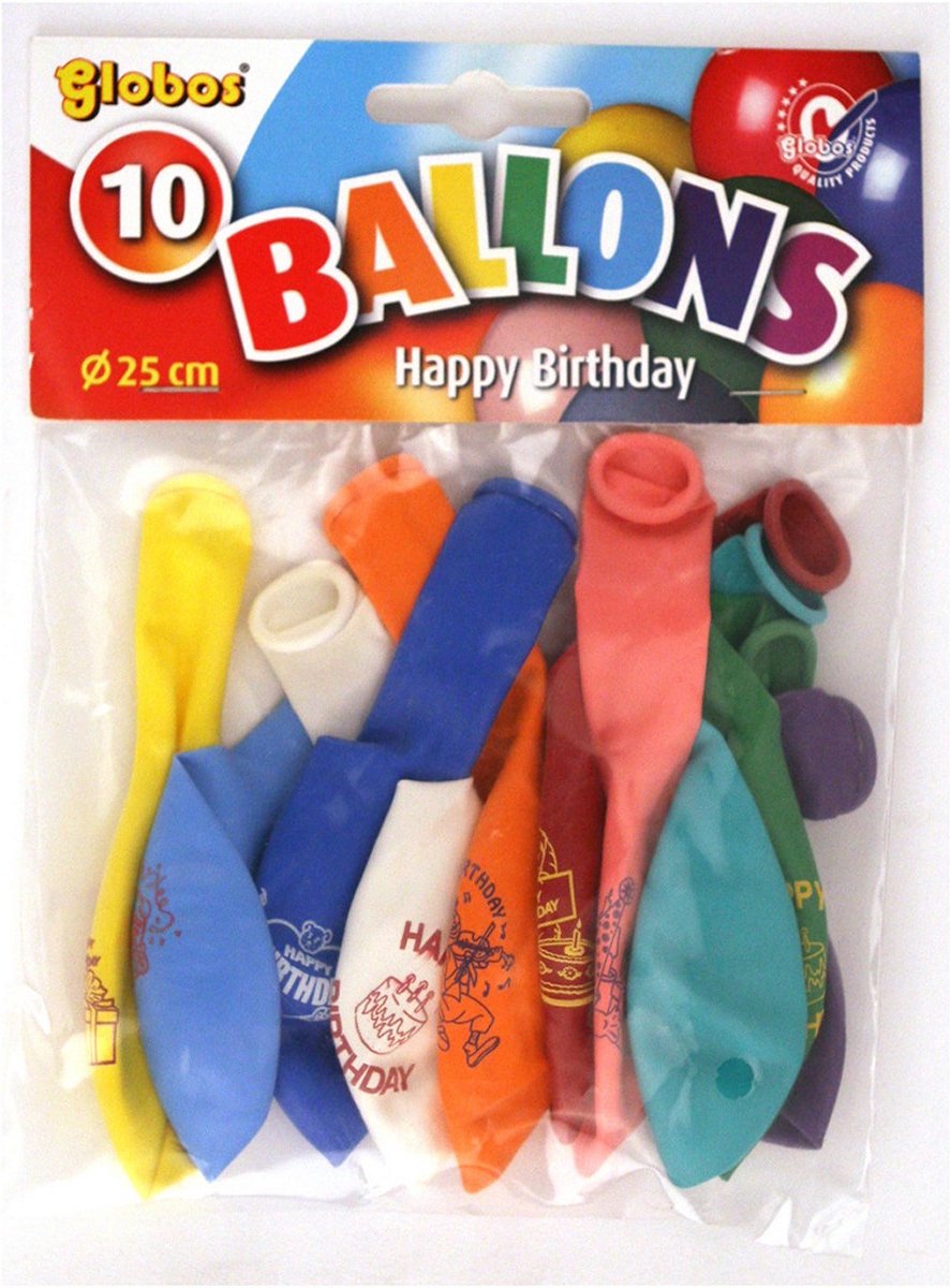 Globos Happy Birthday Ballonnen 10 Stuks