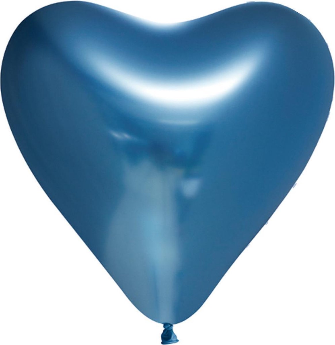 Globos Vormballon Hart Spiegelend 30 Cm Latex Blauw 6 Stuks