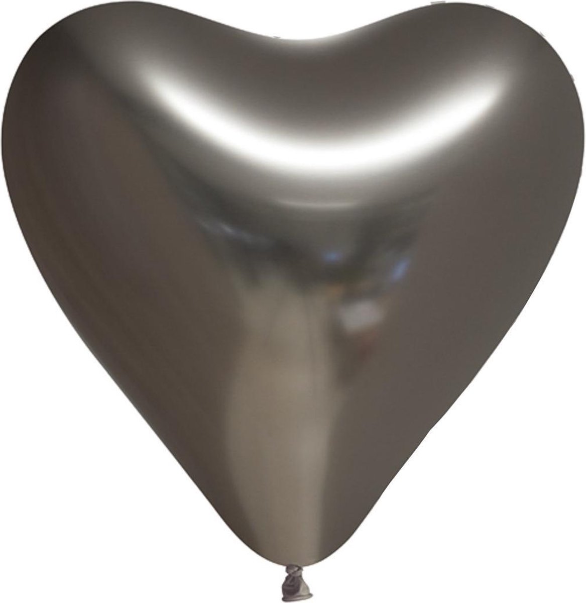 Globos Vormballon Hart Spiegelend 30 Cm Latex Grijs 6 Stuks