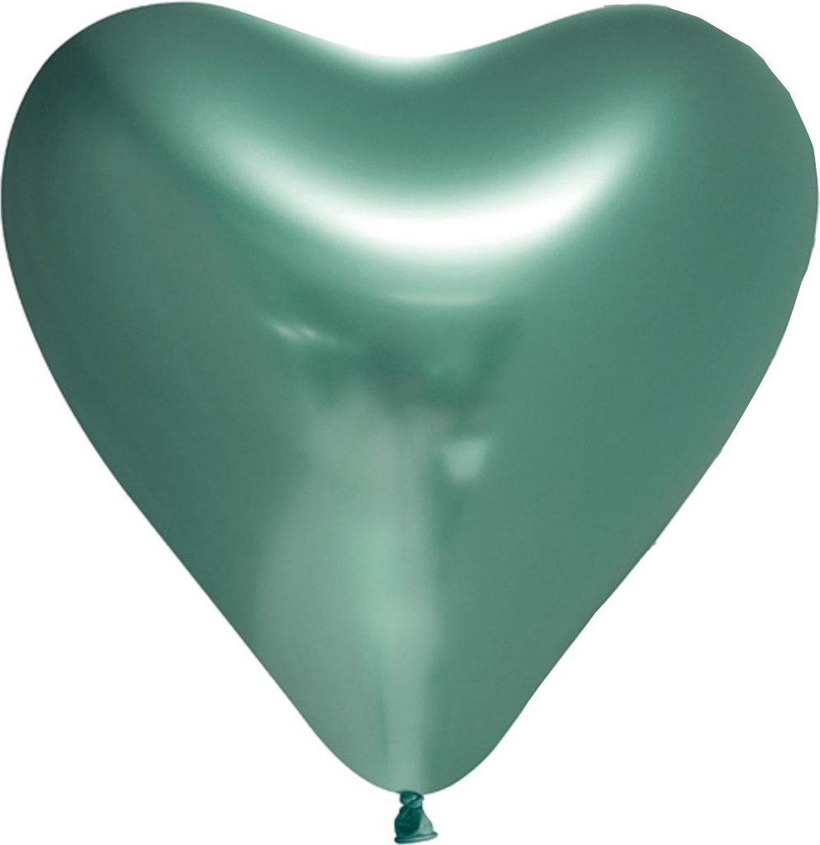 Globos Vormballon Hart Spiegelend 30 Cm Latex Groen 6 Stuks