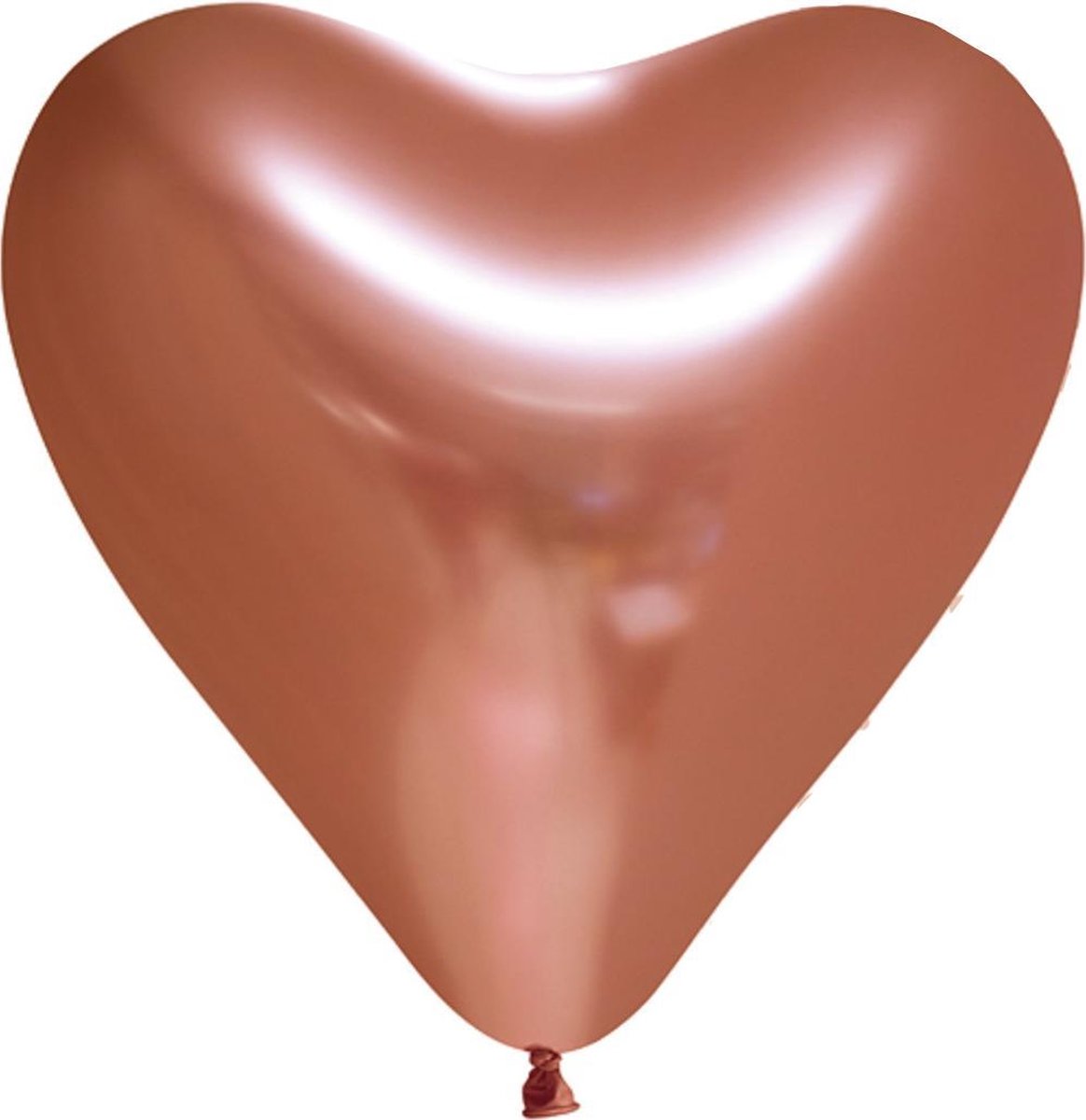 Globos Vormballon Hart Spiegelend 30 Cm Latex Koper 6 Stuks