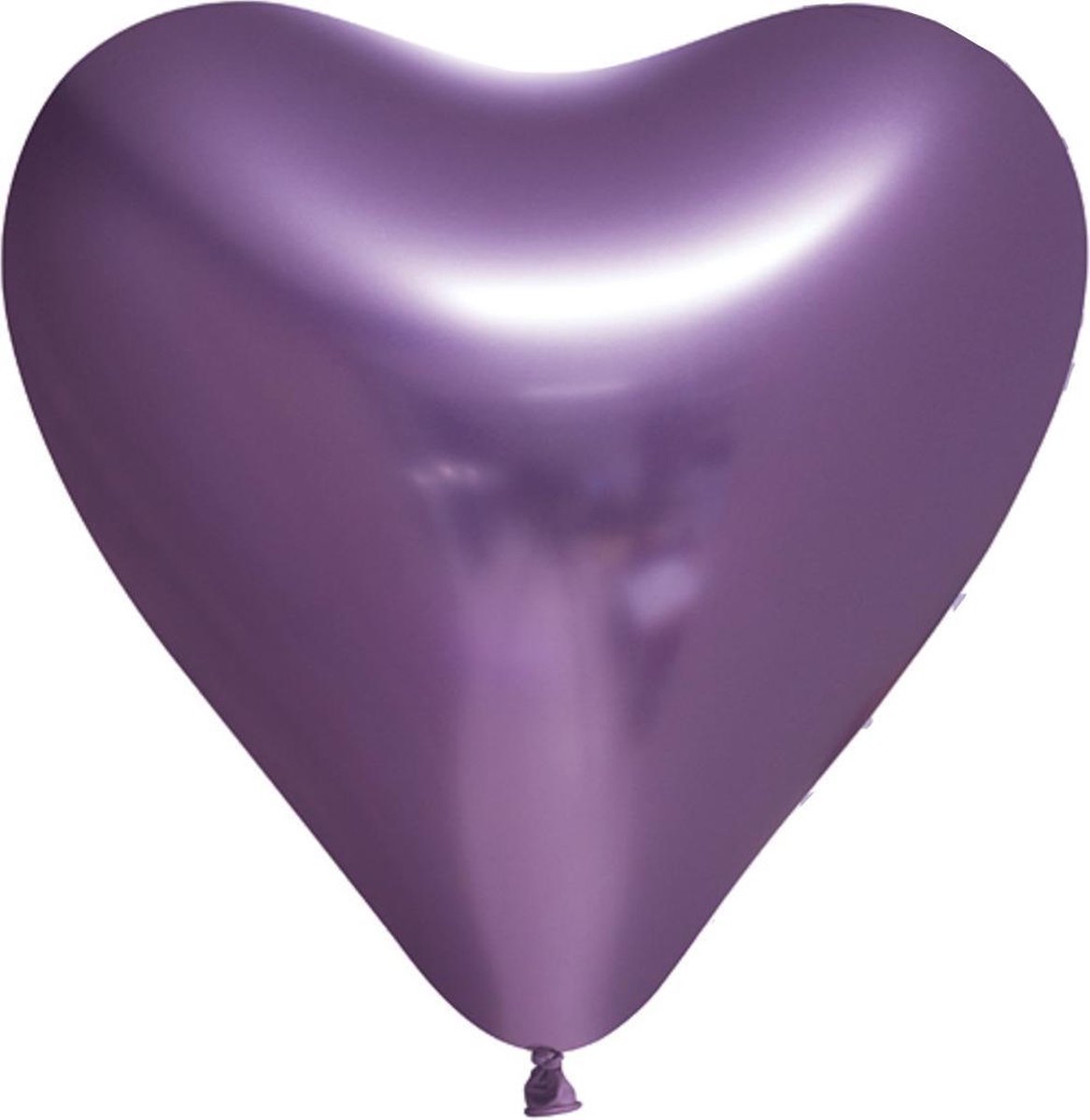 Globos Vormballon Hart Spiegelend 30 Cm Latex Paars 6 Stuks