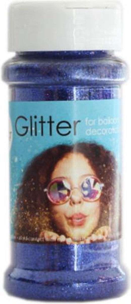 glitter 100 gram kunststof blauw