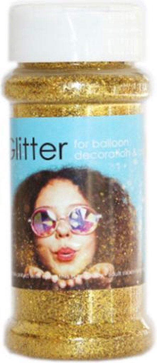 glitter 100 gram kunststof goud