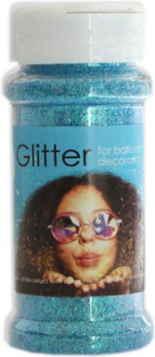 glitter 100 gram kunststof lichtblauw