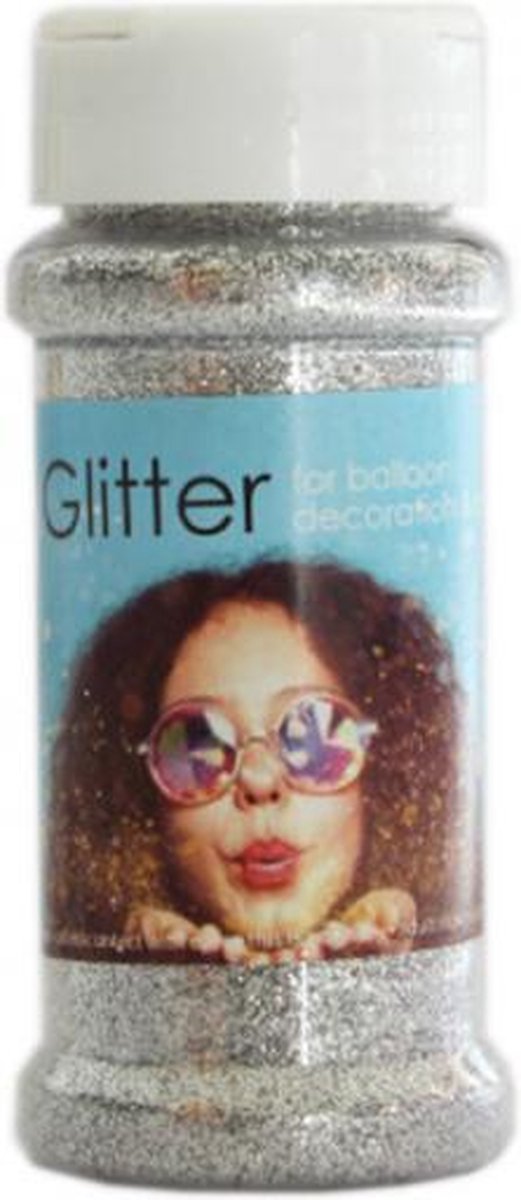 glitter 100 gram kunststof zilver