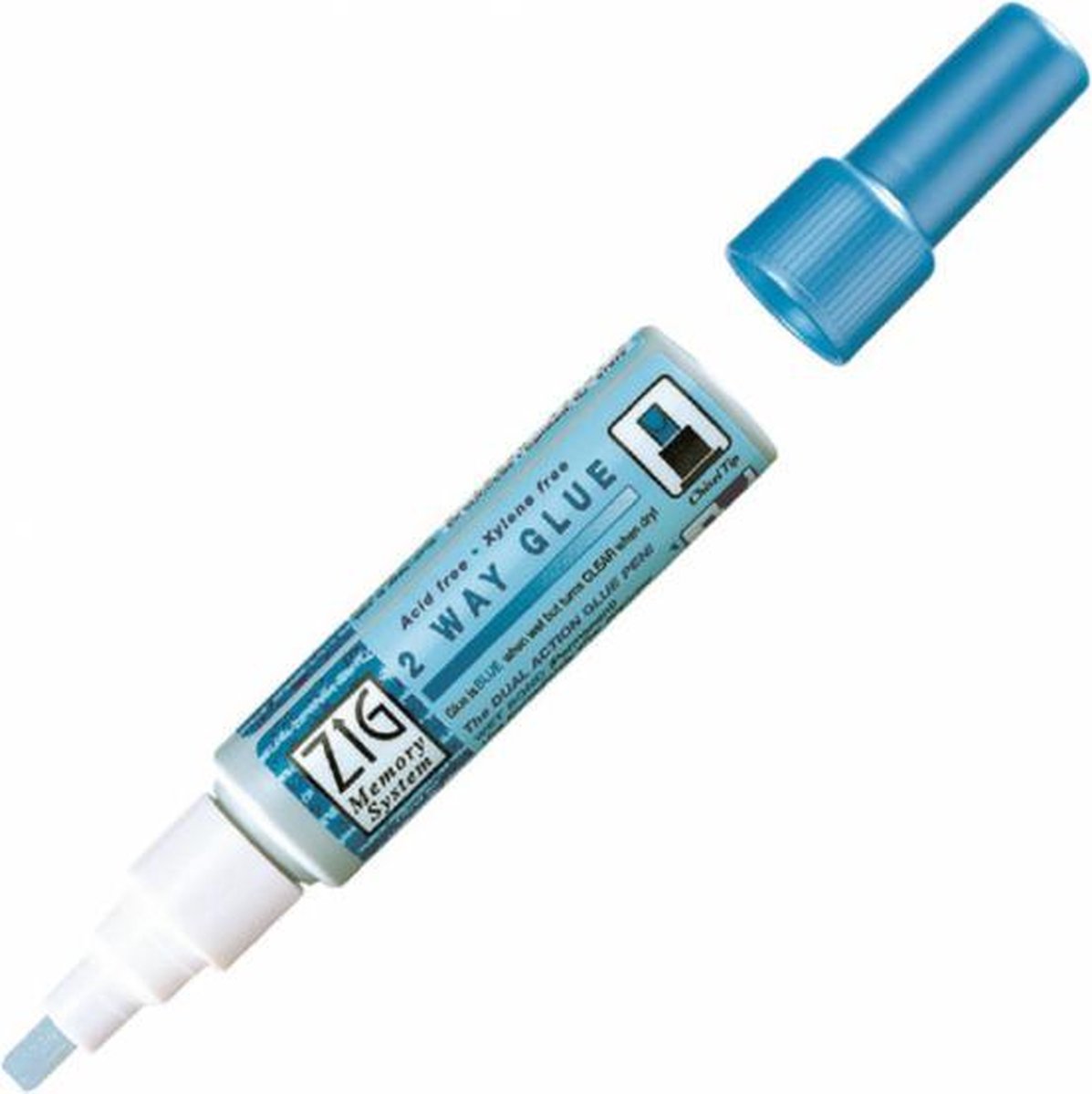 lijmstift ZIG beitelvormige punt 4 mm blauw/transparant