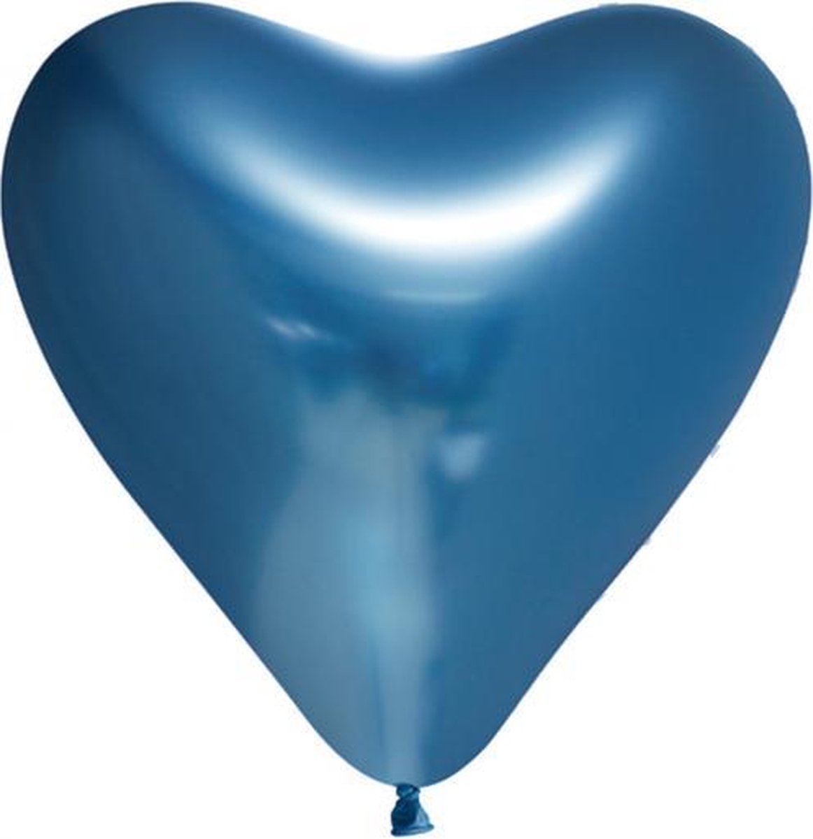 vormballon hart spiegelend 30 cm latex blauw 6 stuks