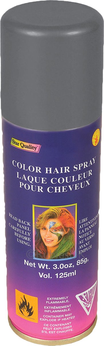 Rubies Haar verf/spray - zilver - spuitbus - 125 ml - Carnaval