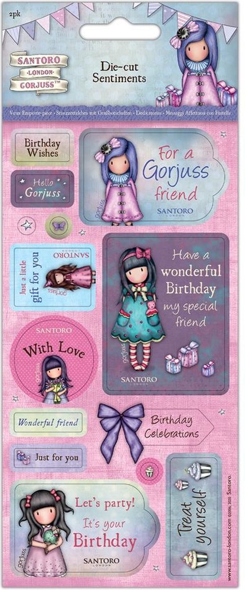 Gorjuss Birthday Die-cut Sentiments (GOR 157125)