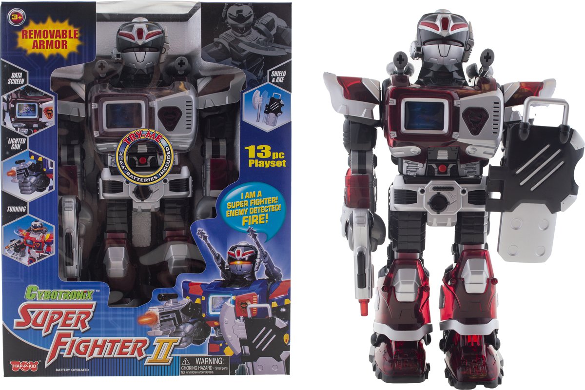 Robot superfighter 38 cm met licht en geluid - 13 delig