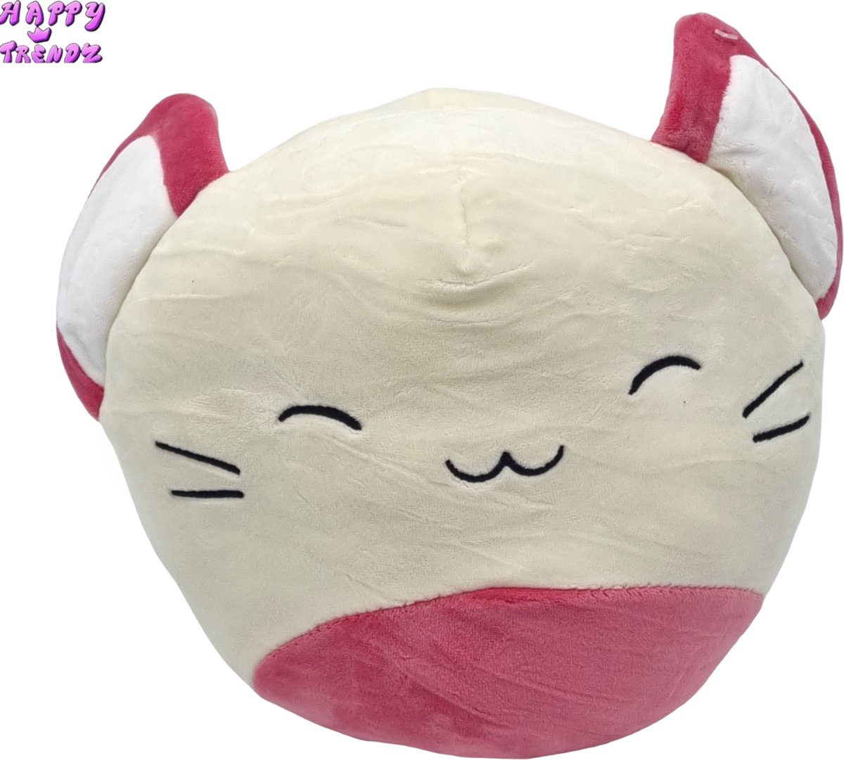 Happy Trendz® - Squishmallow Squish mallow 23 cm groot - Wit Roze - Kussen - knuffel - Kawaii Kussen - Squishy Pillow - 2023 Hype - Must Have Pluche Plushe - Fluffy - Super Zacht - 23 cm Groot