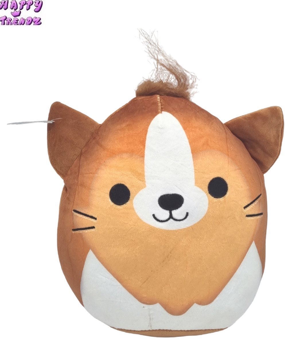 Happy Trendz® - Squishmallows Goudkleurig - Squish mallow 23 cm Kawaii Knuffel - Squish - 23CM - Kat Squishy - Kawaii Kussen - Pluche Kussen - Cadeau Kinderen & Volwassenen - Cat