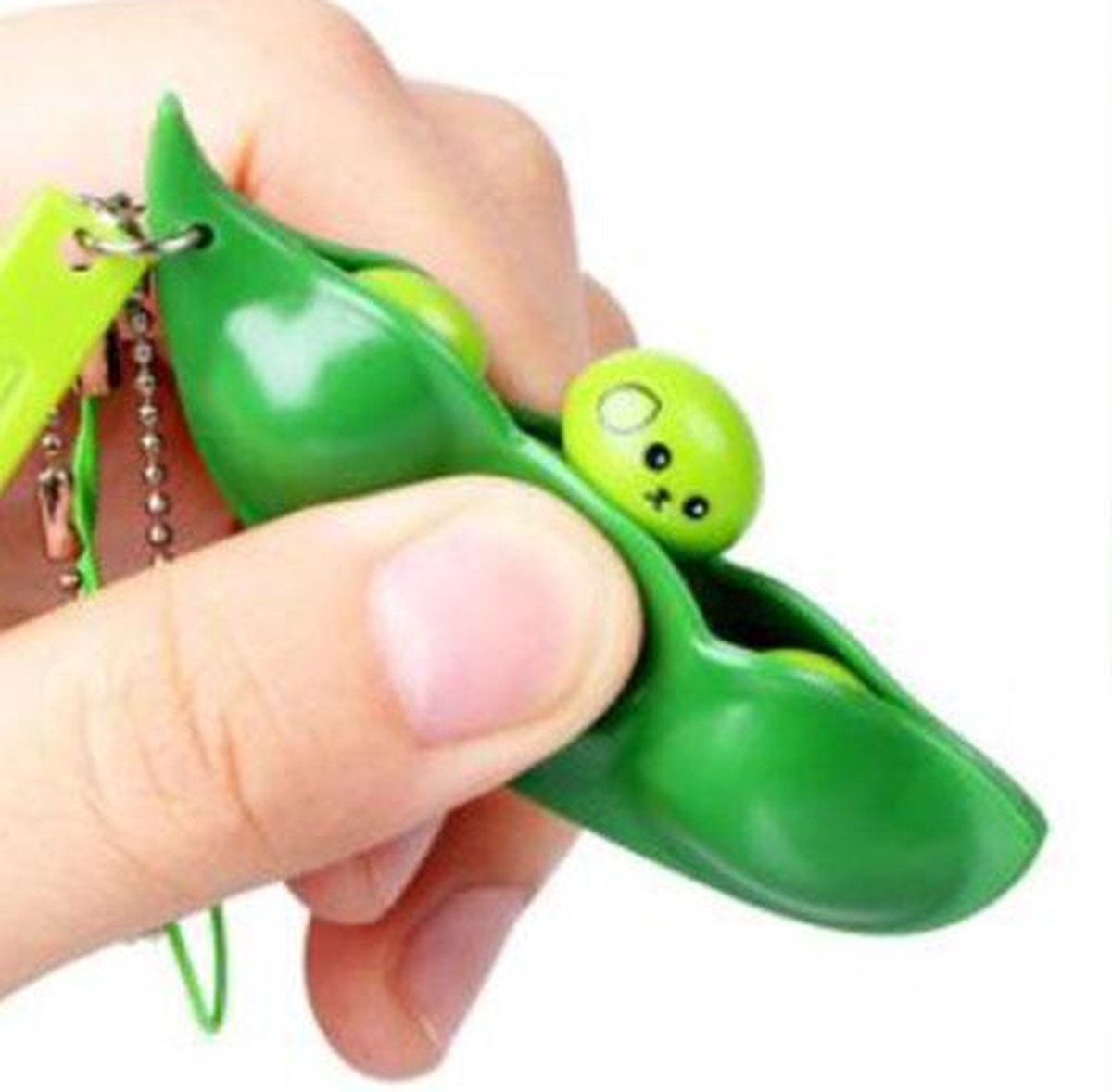 Happy Trendz®  3 STUKS Fidget pea poppers - Antistress Bonen Sleutelhanger - Groen - sojaboon - Sleutelhanger - Stress verlagend - Gezien op TikTok!