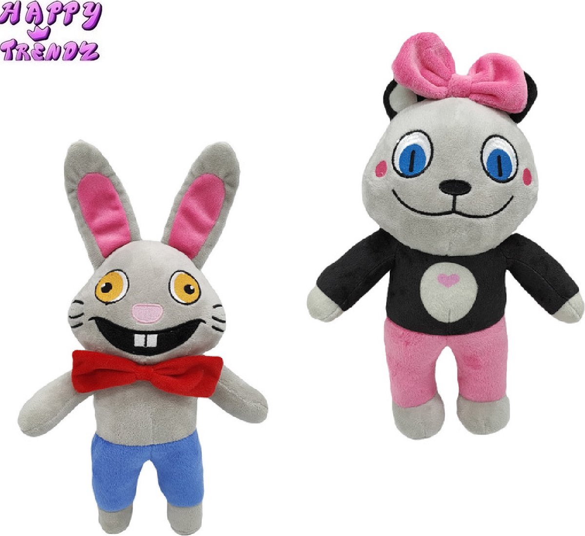 Happy Trendz® Mr. Hopps Playhouse knuffels Mr Hopp & Miss Bo - karakter pluche 2 stuks - Mr Hopp & Miss Bo - 2 stuks Must have knuffels -