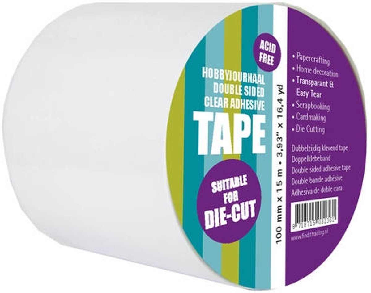 Dubbelzijdig Helder Zelfklevend tape 100 mm x 15 meter