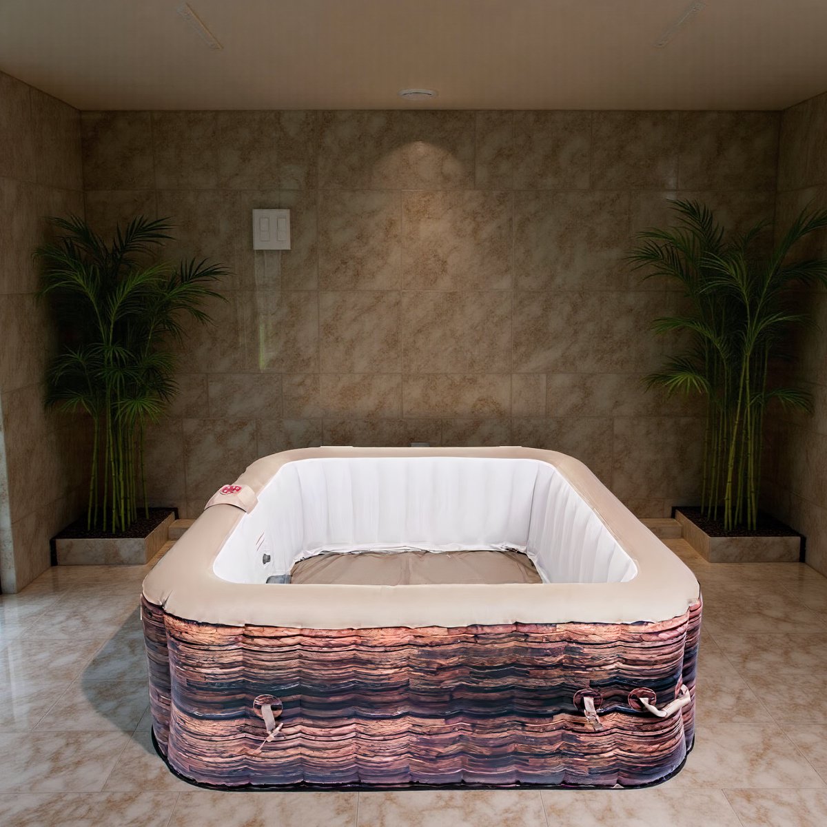 AquaComfort – Opblaasbare Whirlpool Spa – 6-Persoons – 130 Luchtjets – 1000L – Inclusief Filterpomp, Afdekhoes & Reparatieset – Zwart Hometotry