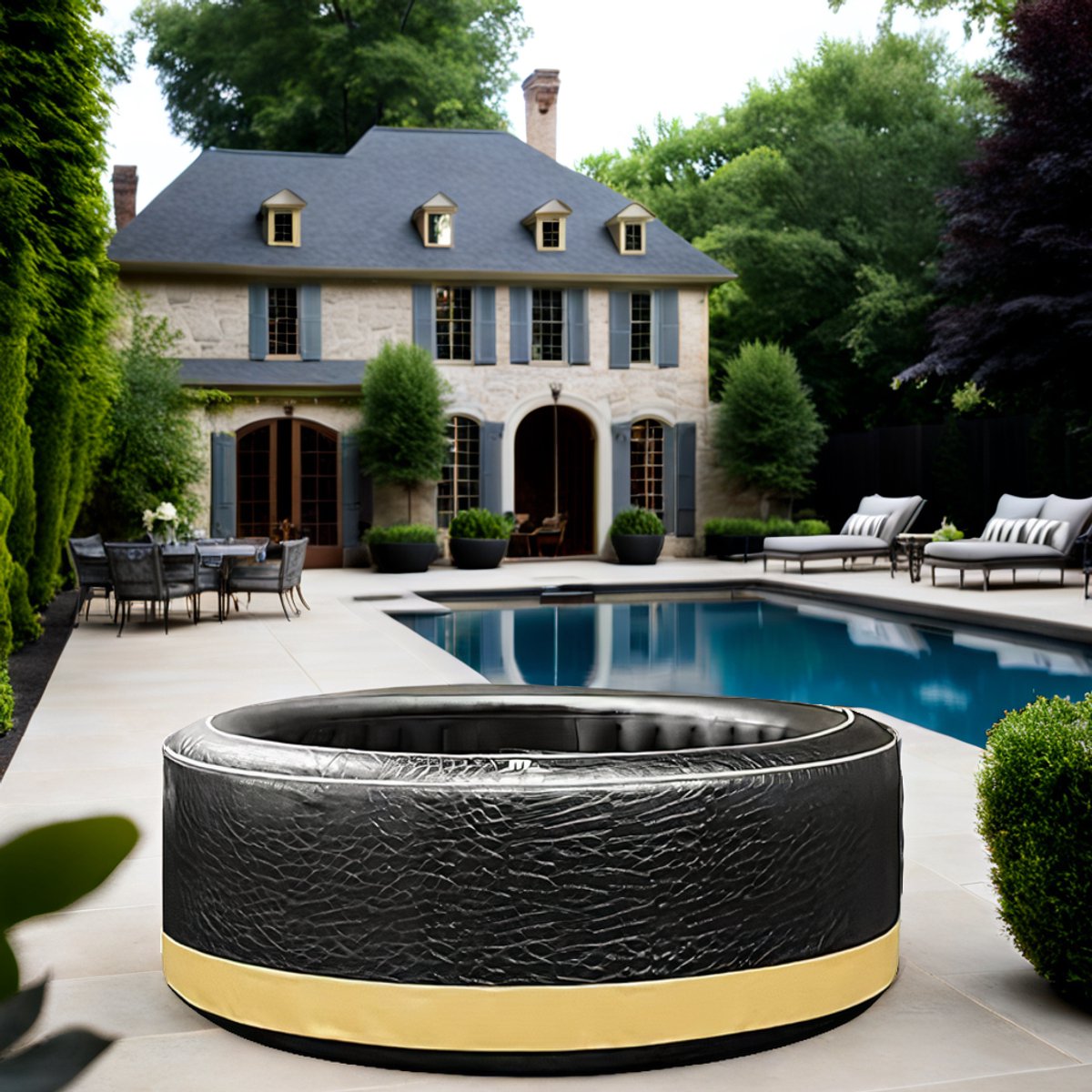 Luxe Opblaasbare Jacuzzi Spa voor 6 Personen met Hydromassage, Verwarming & Ozontherapie – Zelfopblazend Bubbelbad – Hometotry