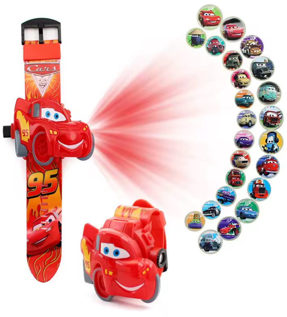 Cars Horloge - Cars  e met projector - speelgoed sieraad - cars