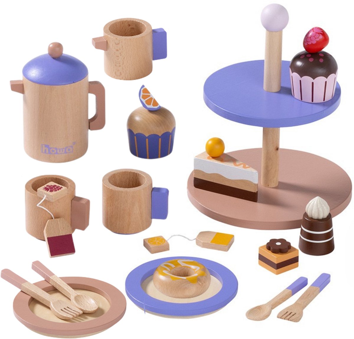   Houten Koffieservies en Theeservies voor Kinderen 4898