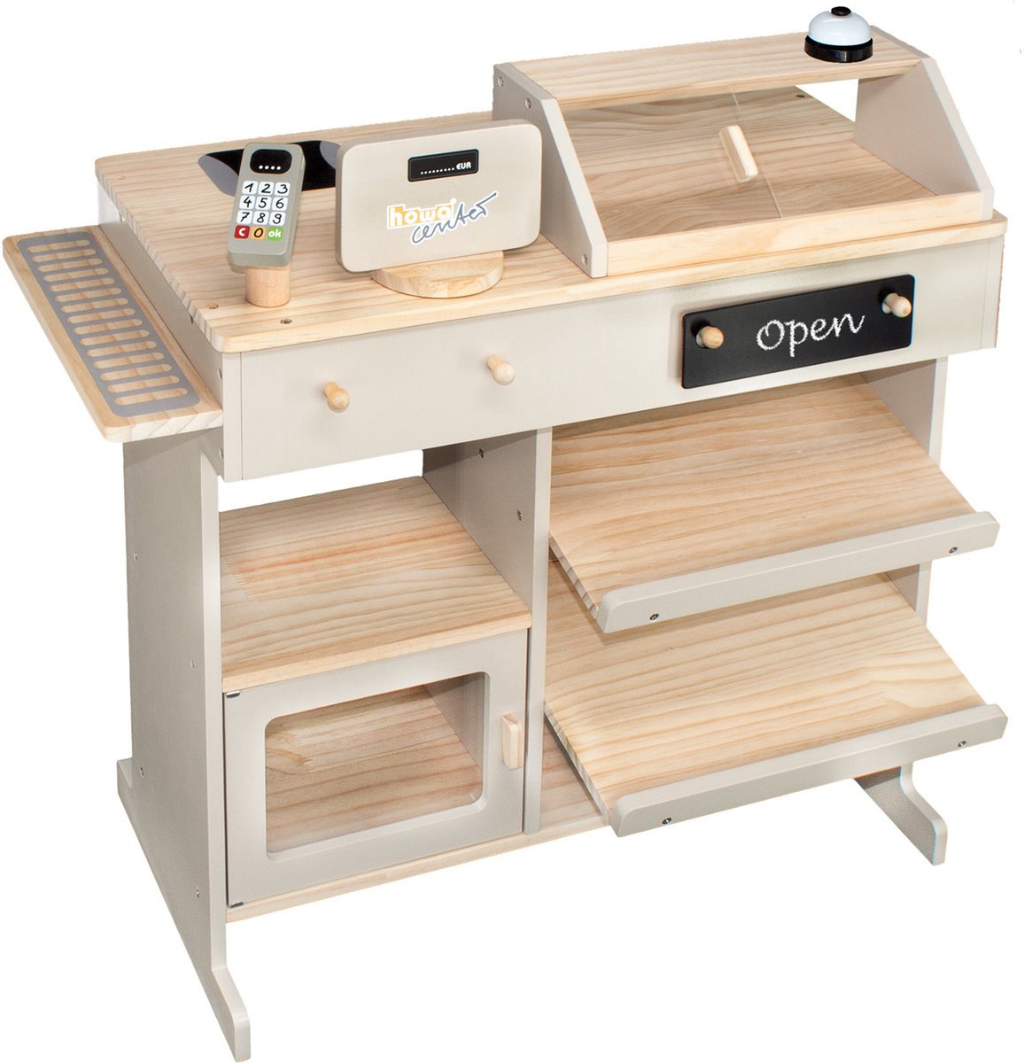   Speelgoed Winkeltje van Natuurlijk Hout, Beige inclusief 5 Accessoires 47551