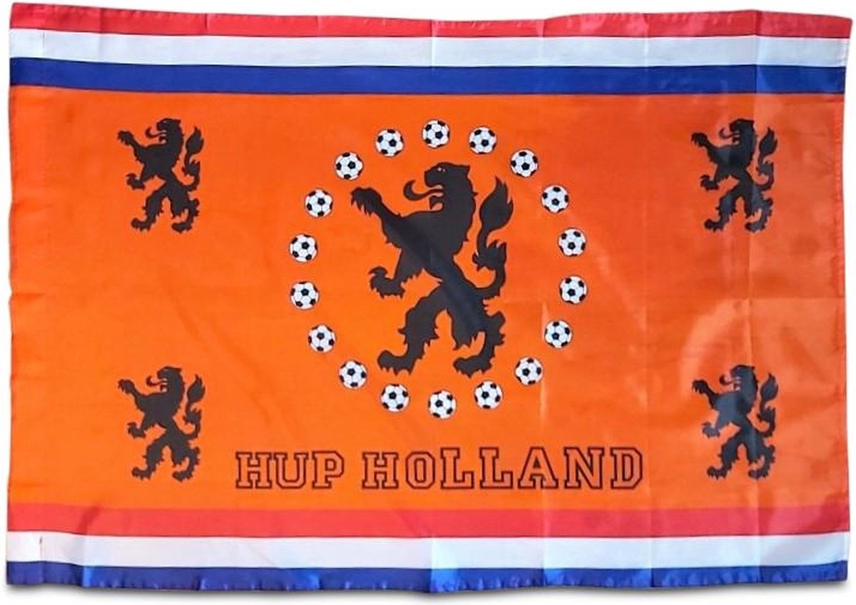 Hup Holland Hup - Vlag - Oranje vlag - EK - WK - 2 stuks - 50 x 70 cm - + Fluitje