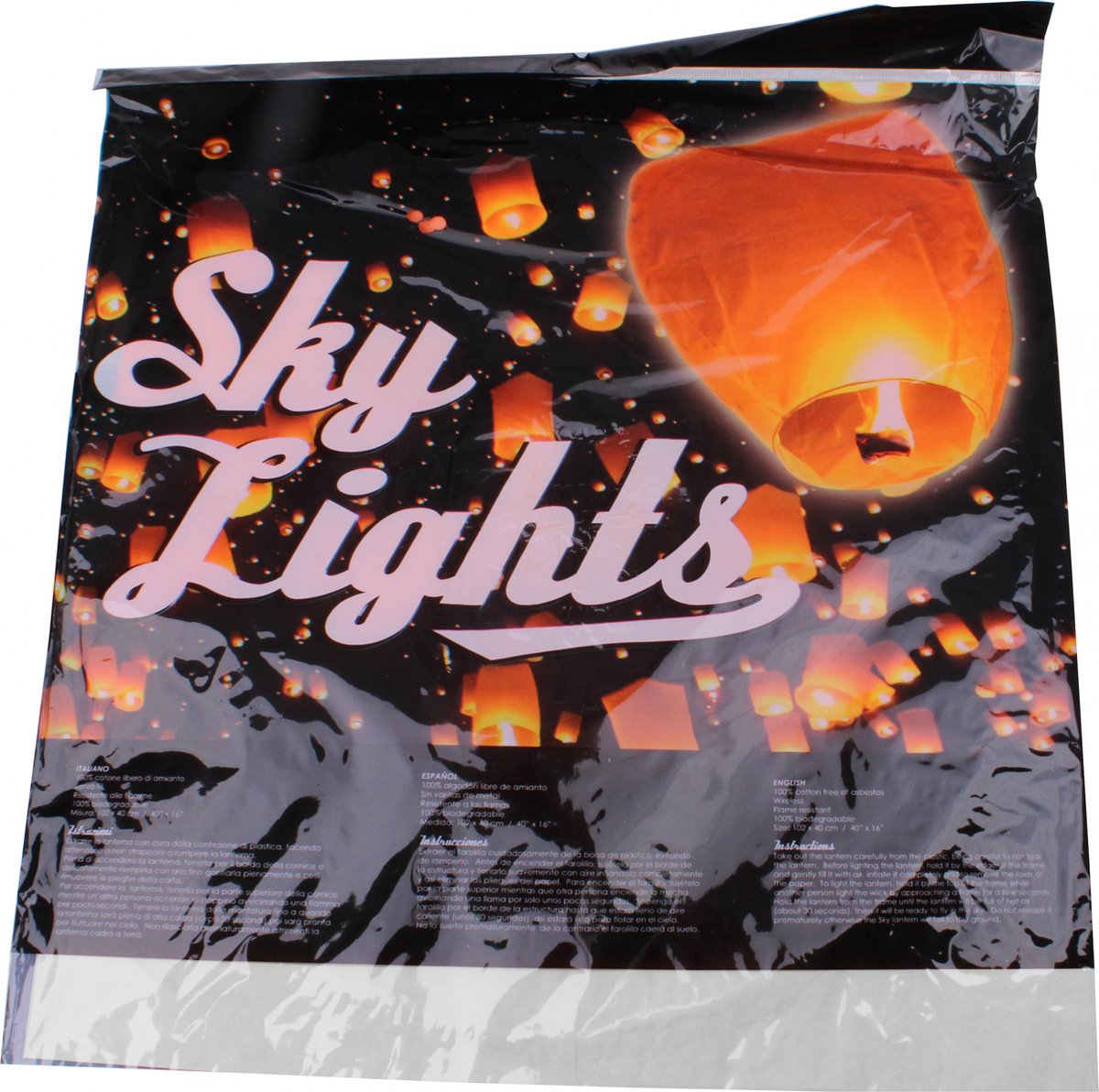 I-total Wensballon Sky Lights 86 X 33 Cm Rijstpapier Wit