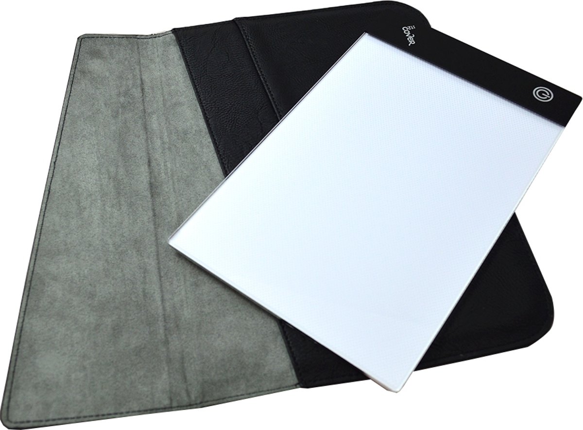 Lightpad A5 business Sleeve / Hoes, hoesje leder opbergsleeve, mooie beschermhoes voor een A5 lichttafel, bruin , merk i12Cover